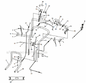Handle_Assembly Diagram and Parts List for 9400-13-01 EX400 Subaru SP Little Wonder Leaf Blower / Vacuum